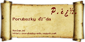 Porubszky Éda névjegykártya